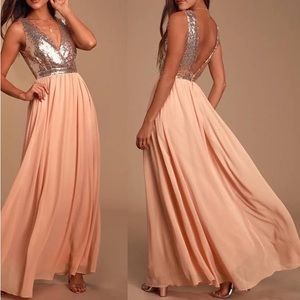 Rose gold sequin dress